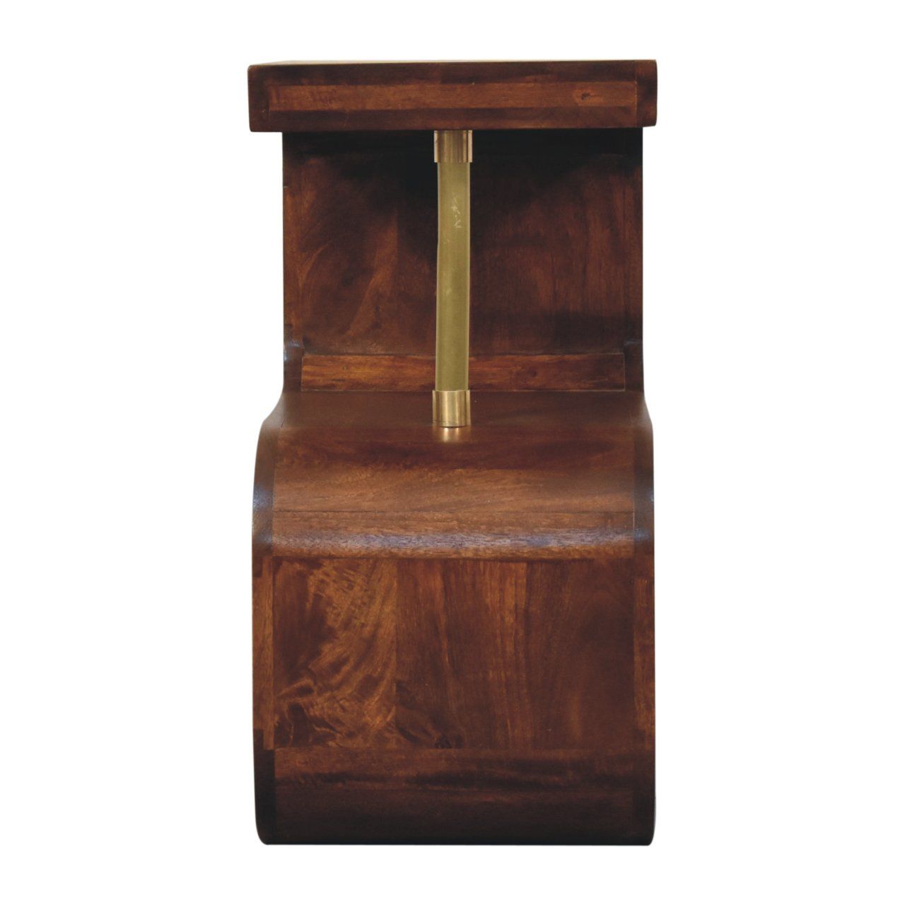 S Curve Brass Bedside Table - Dark Brown - The Sleep Loft - Online Mattress Showroom NYC