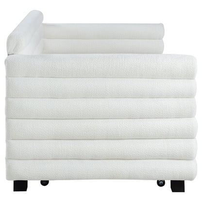 Fandango - Upholstered Twin Day Bed With Trundle - White - The Sleep Loft - Online Mattress Showroom NYC
