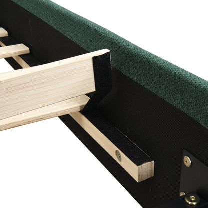 Upholstered Platform Bed Frame With Curved Headboard