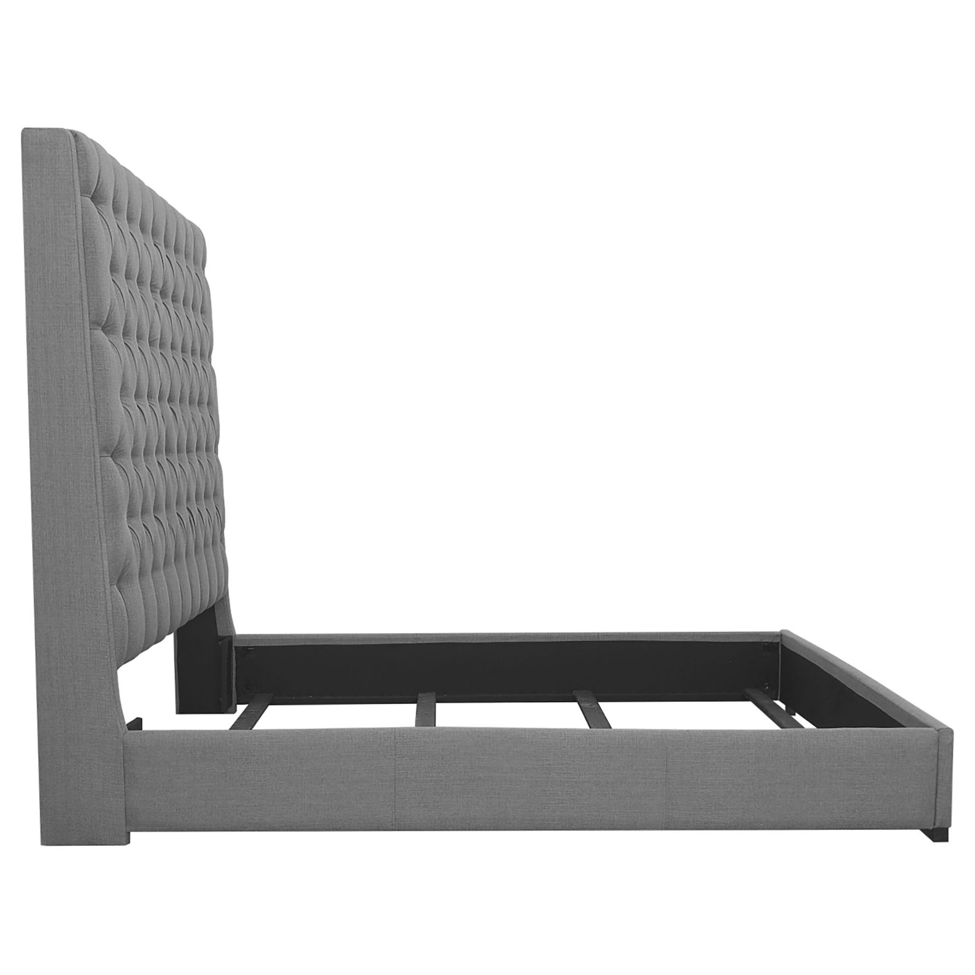 California King Upholstered Panel Bed With Tufted Headboard - Gray - The Sleep Loft - Online Mattress Showroom NYC
