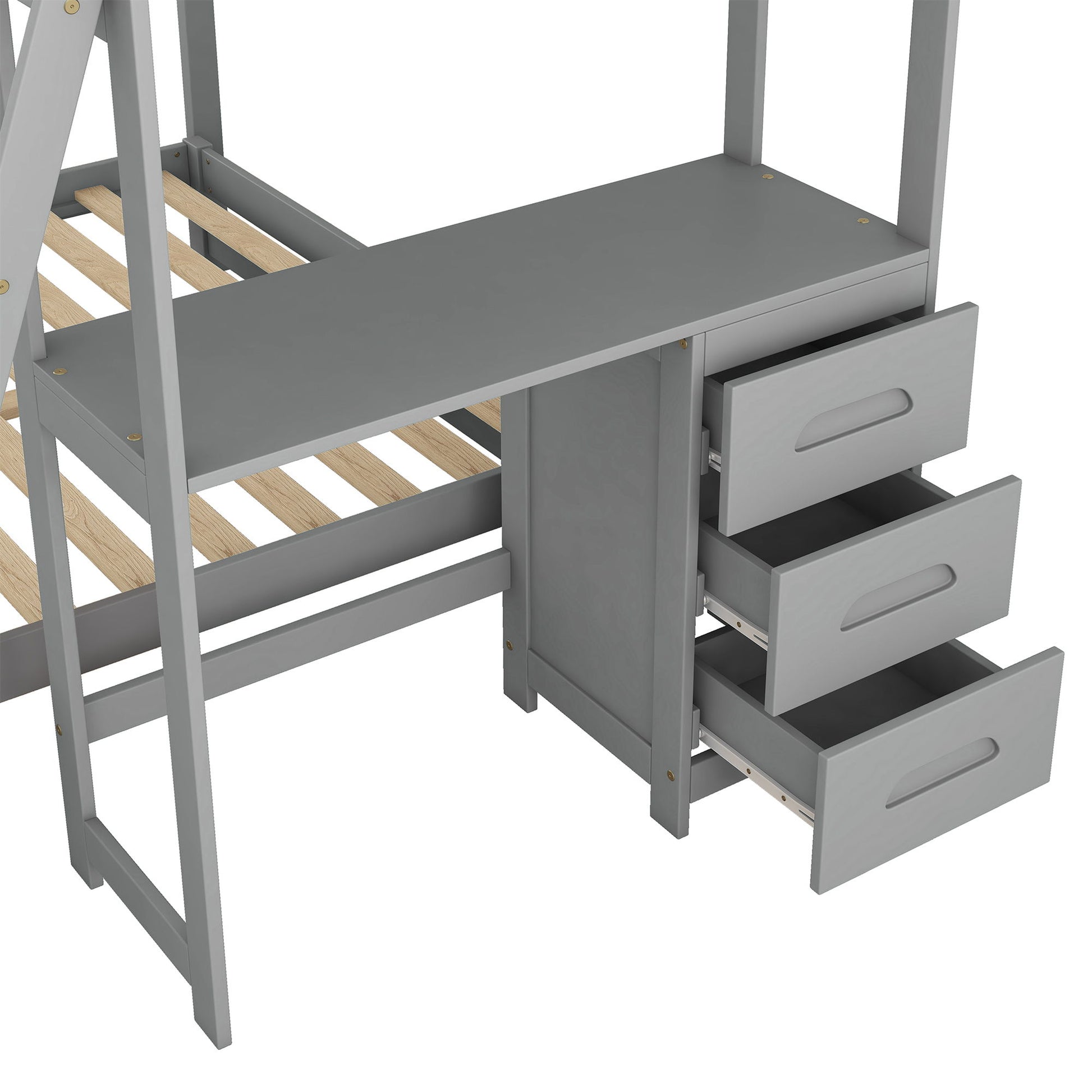 Bunk Bed With Built In Desk And 3 Drawers - The Sleep Loft - Online Mattress Showroom NYC