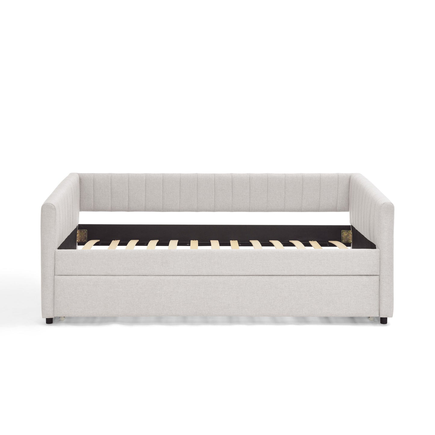 Upholstered Daybed With Trundle With Vertical Stripes - The Sleep Loft - Online Mattress Showroom NYC