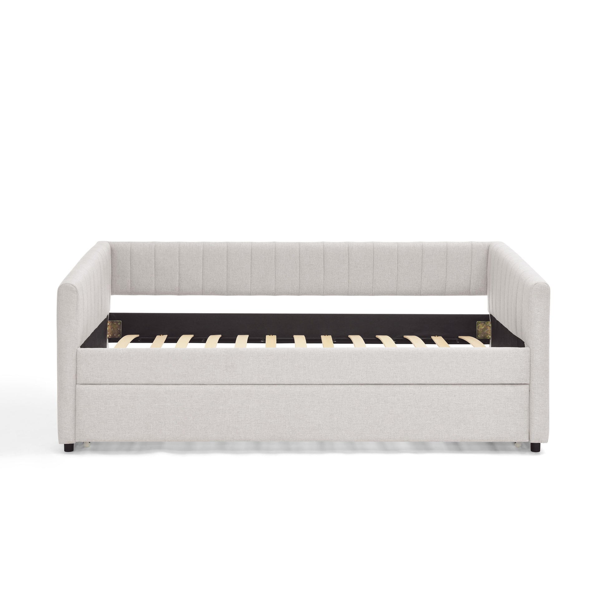 Upholstered Daybed With Trundle With Vertical Stripes - The Sleep Loft - Online Mattress Showroom NYC