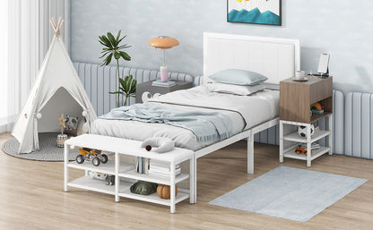 Platform Bed With 2 Tier Storage Shelves, Storage Cabinet - The Sleep Loft - Online Mattress Showroom NYC