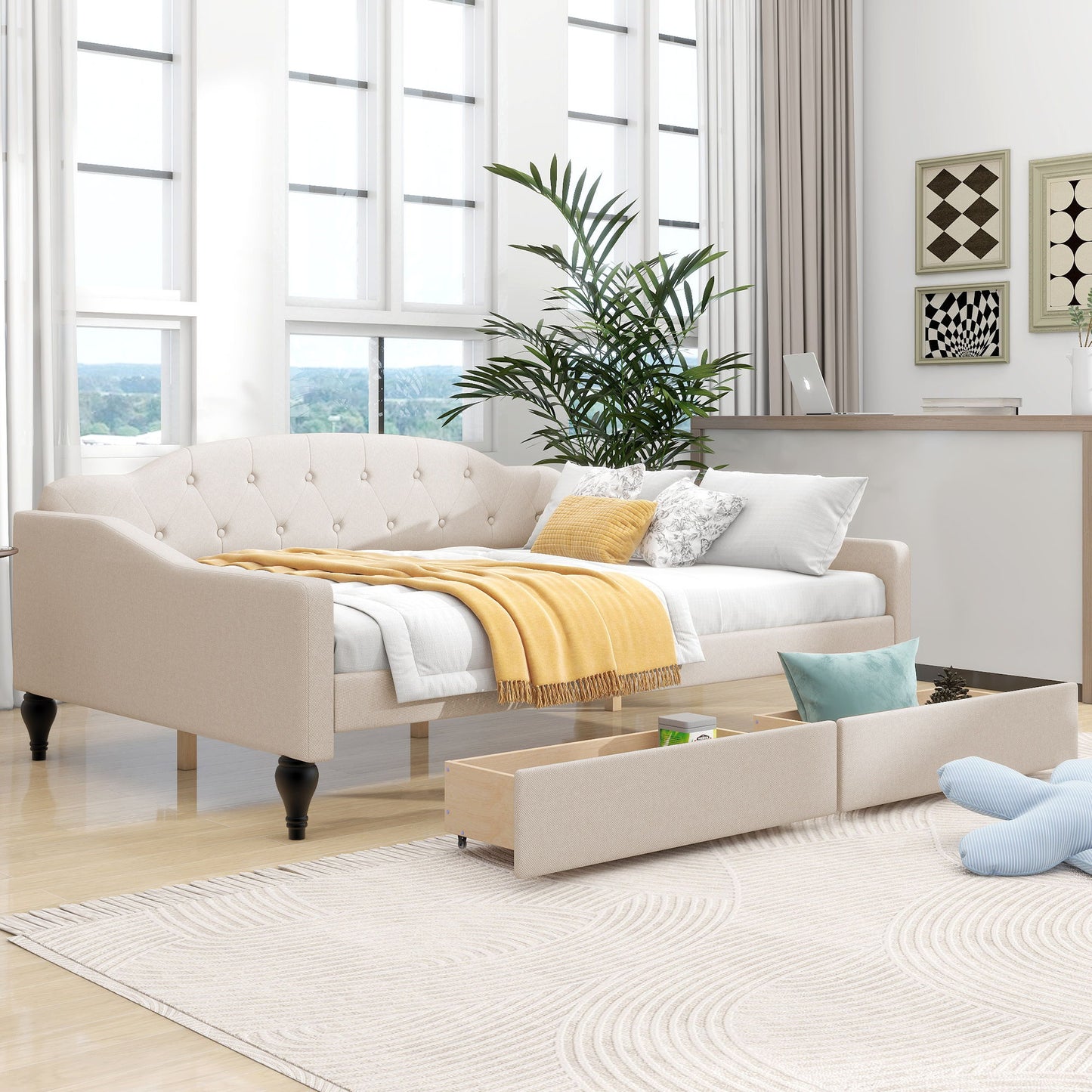 Upholstered Tufted Daybed - The Sleep Loft - Online Mattress Showroom NYC