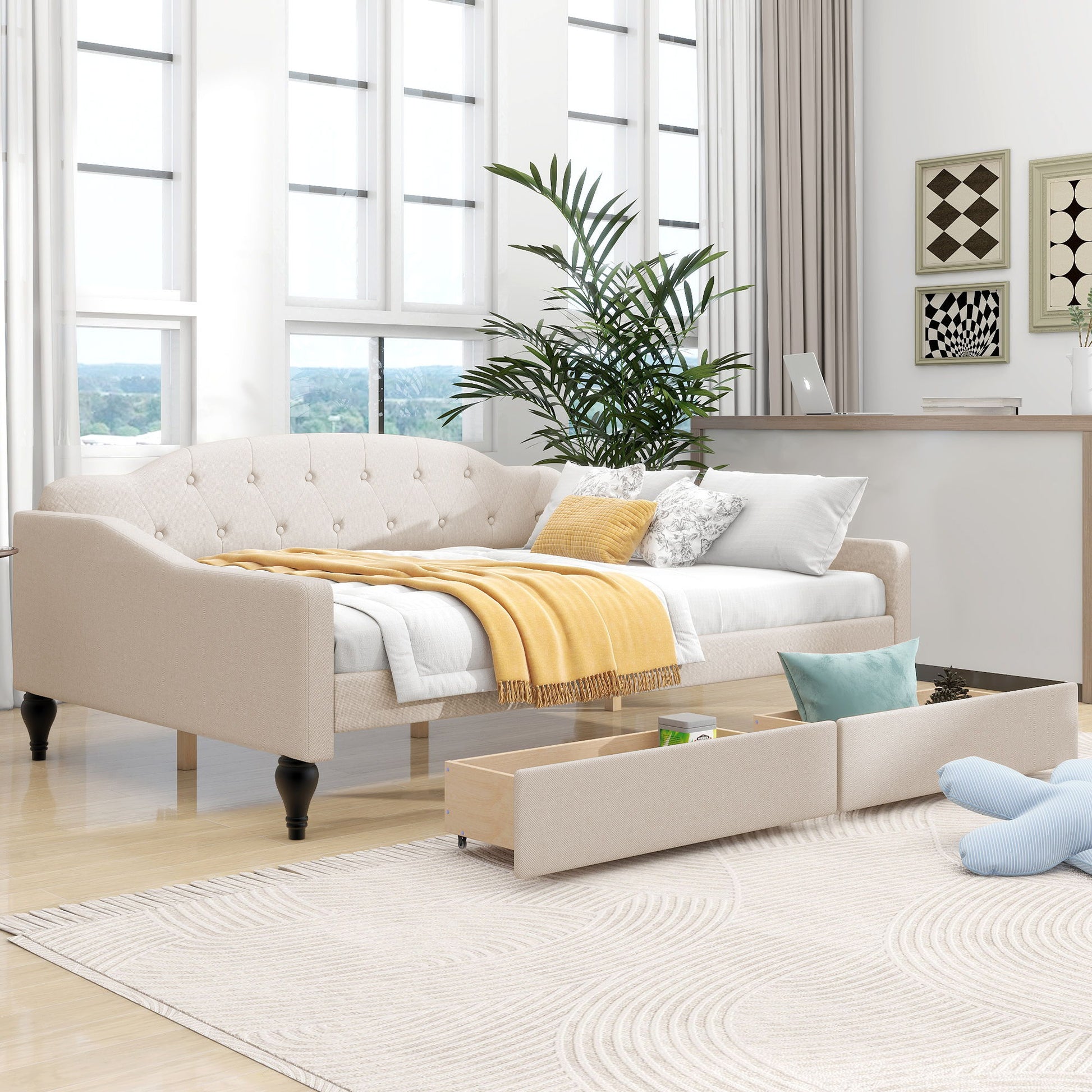 Upholstered Tufted Daybed - The Sleep Loft - Online Mattress Showroom NYC