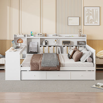 Daybed With 3 Drawers USB Ports And Desk - The Sleep Loft - Online Mattress Showroom NYC
