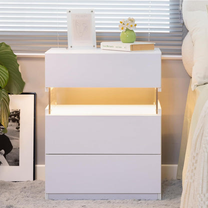 LED Nightstands, 3 Drawer For Bedroom - The Sleep Loft - Online Mattress Showroom NYC