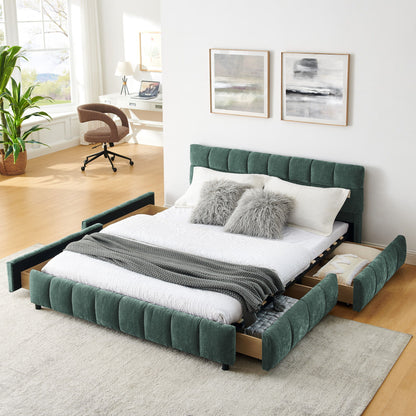 Modern Platform Bed Frame With Thick Fabric - The Sleep Loft - Online Mattress Showroom NYC
