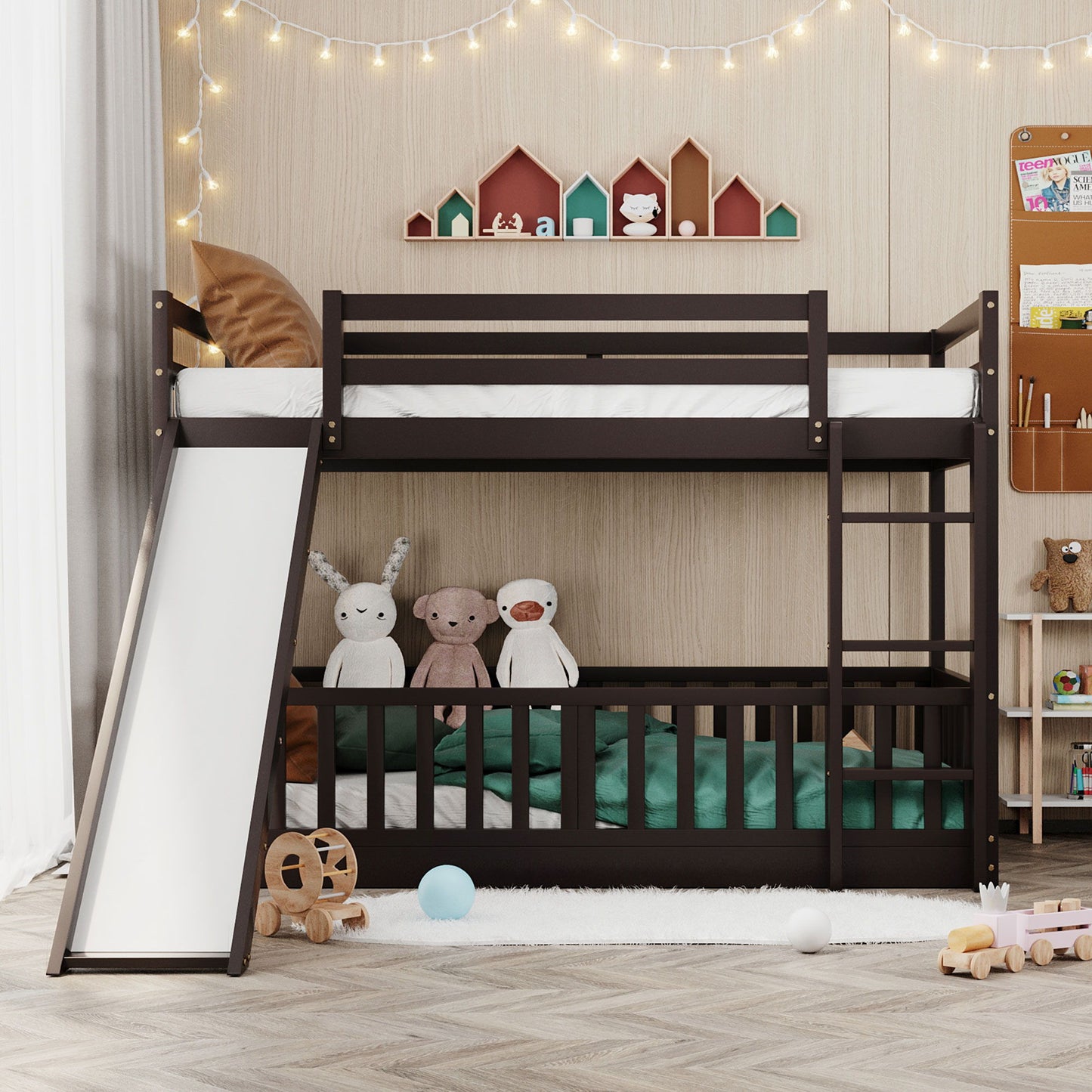 Bunk Bed With Convertible Ladder And Slide - The Sleep Loft - Online Mattress Showroom NYC