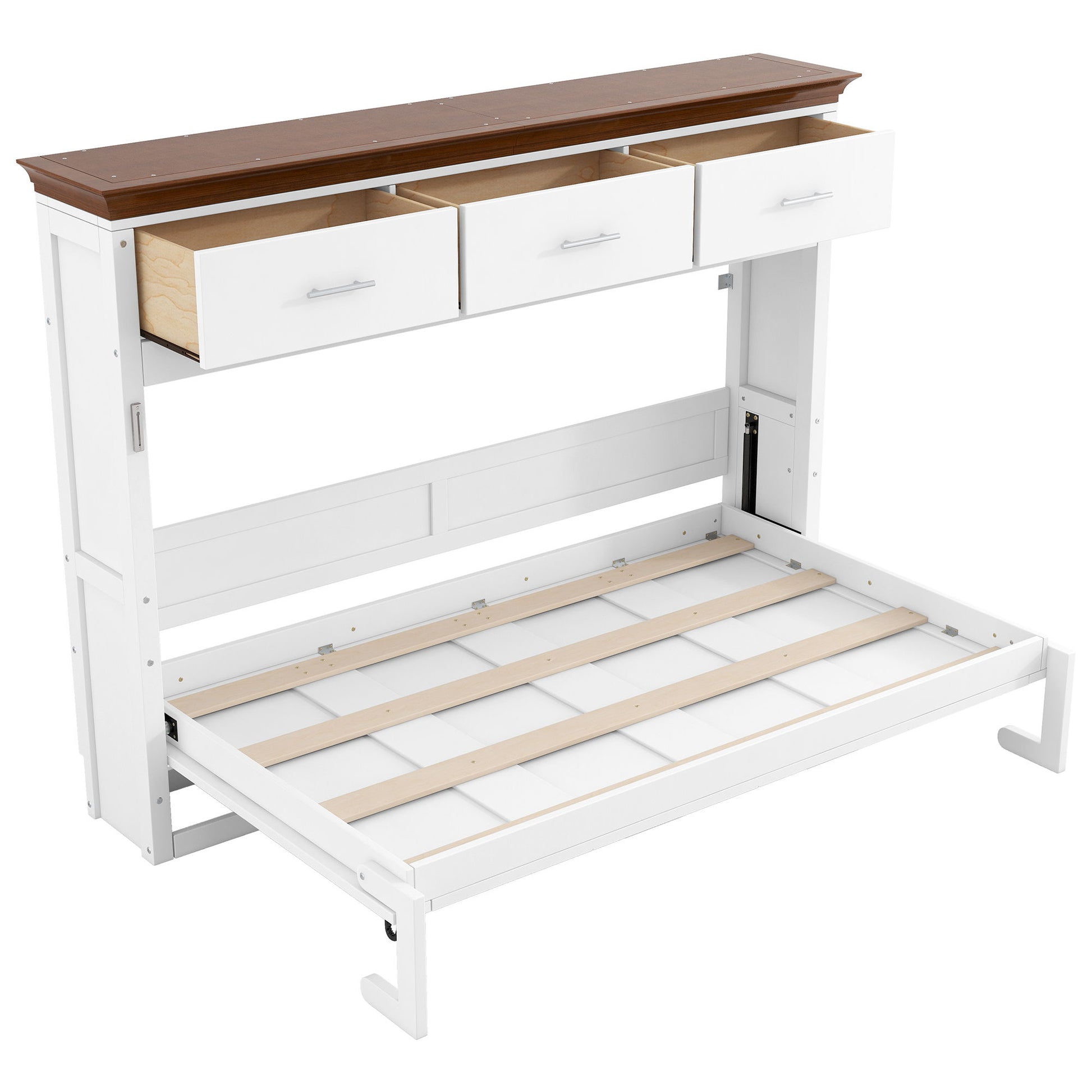 Twin Size Murphy Bed With 3 Drawers - White - The Sleep Loft - Online Mattress Showroom NYC
