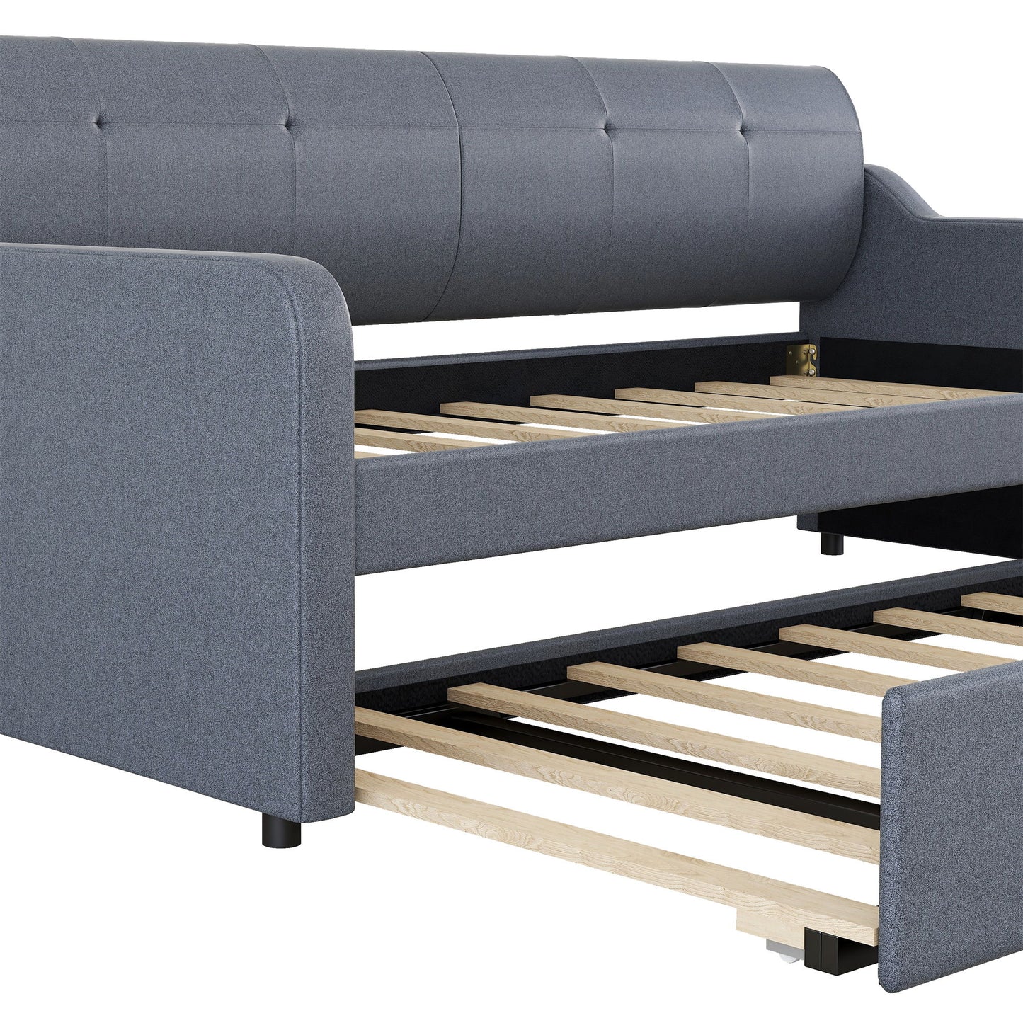 Upholstered Daybed With Trundle And USB Charging - The Sleep Loft - Online Mattress Showroom NYC