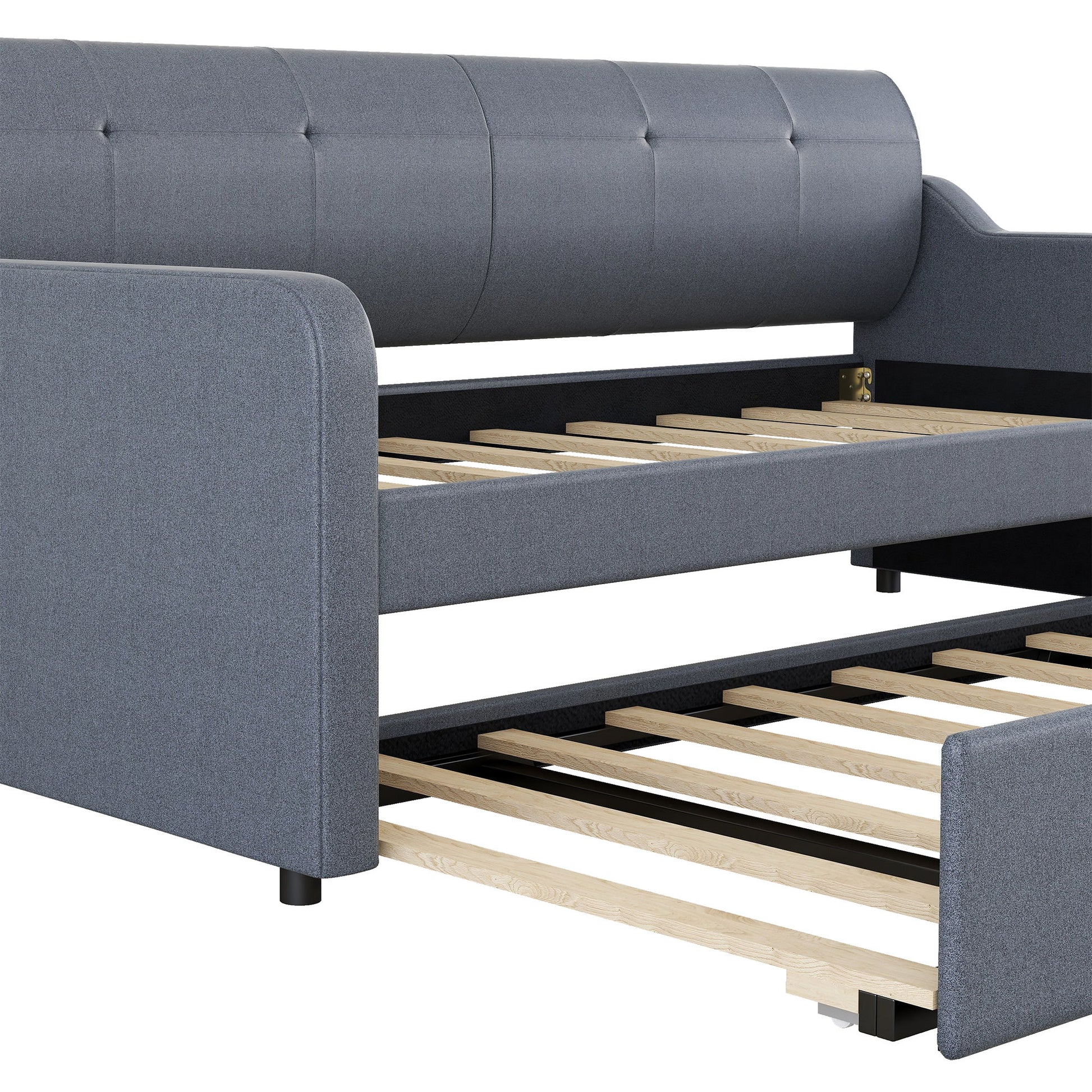Upholstered Daybed With Trundle And USB Charging - The Sleep Loft - Online Mattress Showroom NYC