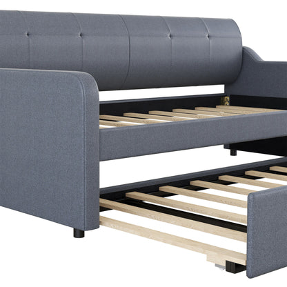 Upholstered Daybed With Trundle And USB Charging - The Sleep Loft - Online Mattress Showroom NYC