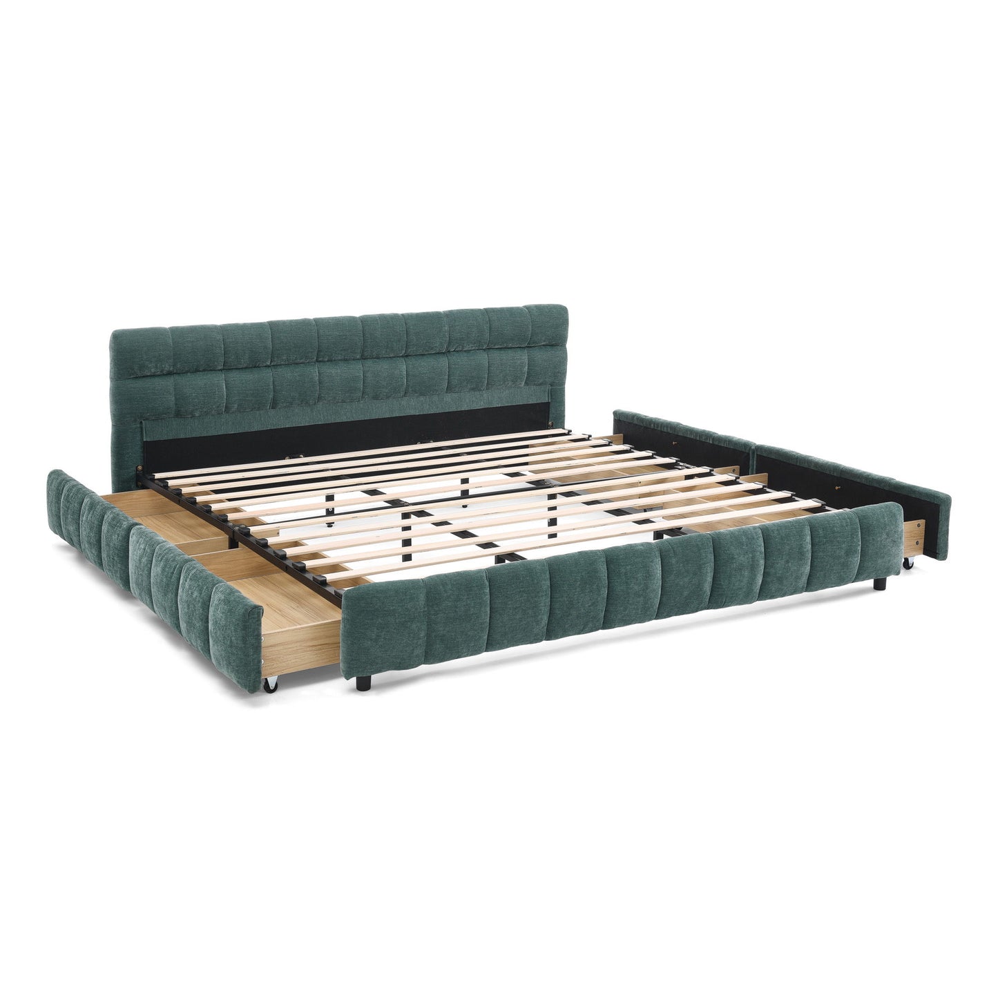 Modern Platform Bed Frame With Thick Fabric - The Sleep Loft - Online Mattress Showroom NYC