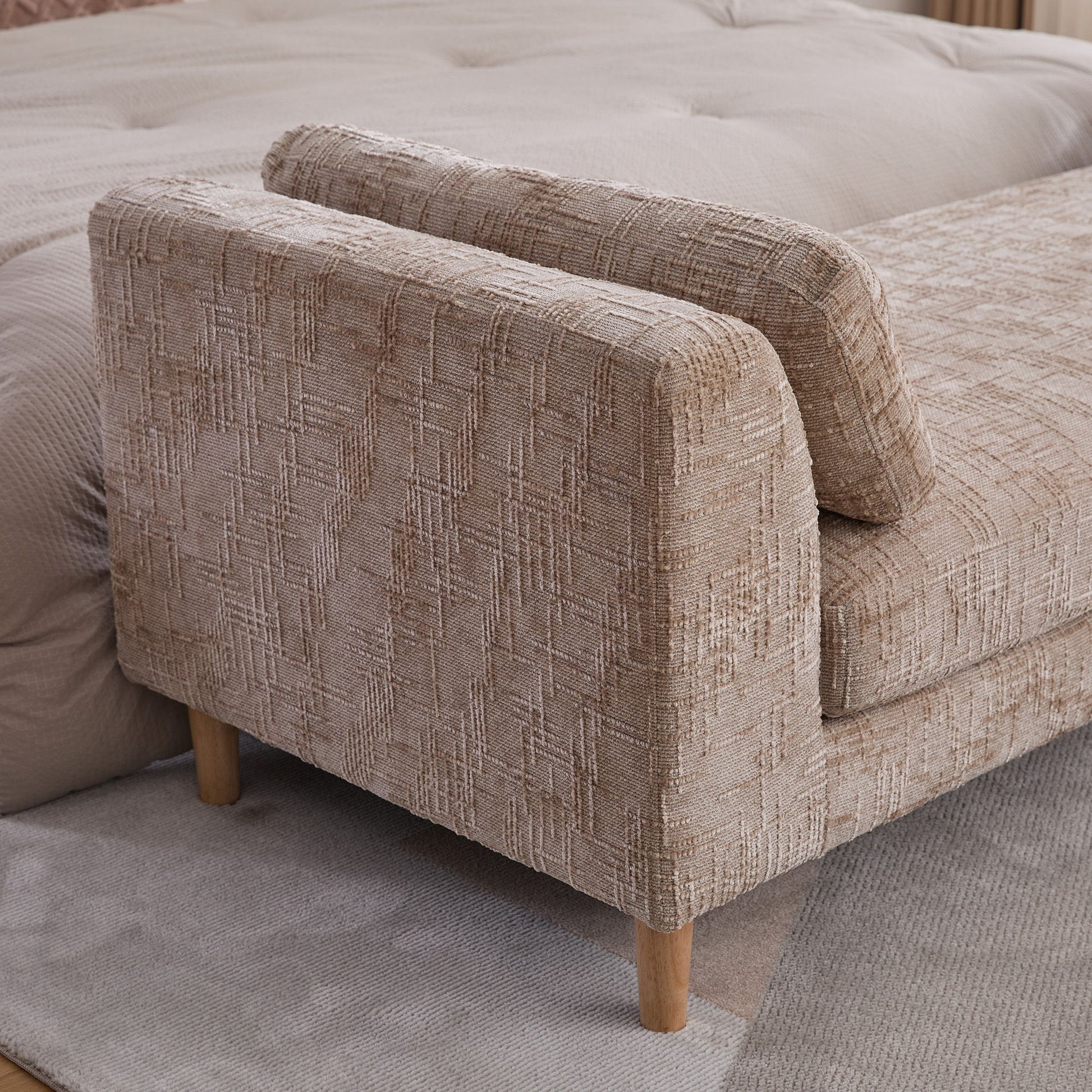 Modern Upholstered End Of Bed Bench With Armrests - The Sleep Loft - Online Mattress Showroom NYC