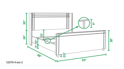 Elle - Wingback Upholstered King Bed - Silver Gray - The Sleep Loft - Online Mattress Showroom NYC