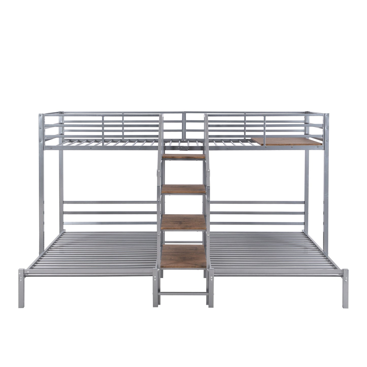 Metal Bunk Bed With Storage Shelves Staircase - The Sleep Loft - Online Mattress Showroom NYC