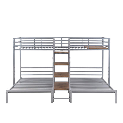 Metal Bunk Bed With Storage Shelves Staircase - The Sleep Loft - Online Mattress Showroom NYC