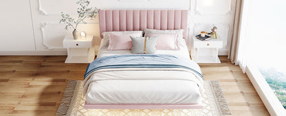 Upholstered Bed With Sensor Light And Headboard, Floating Velvet Platform Bed - The Sleep Loft - Online Mattress Showroom NYC