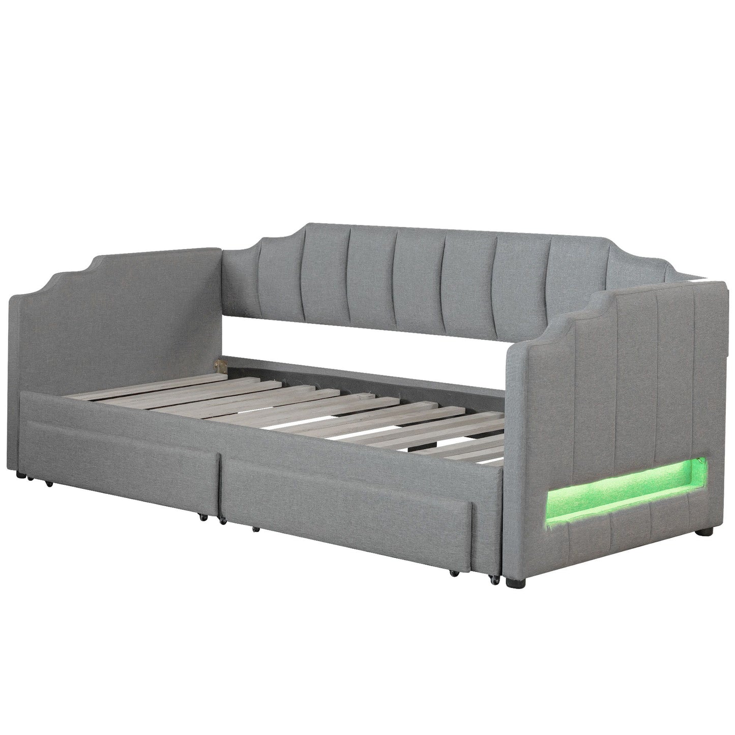 Extendable Daybed With LED Light And 2 Storage Drawers - The Sleep Loft - Online Mattress Showroom NYC