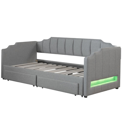 Extendable Daybed With LED Light And 2 Storage Drawers - The Sleep Loft - Online Mattress Showroom NYC