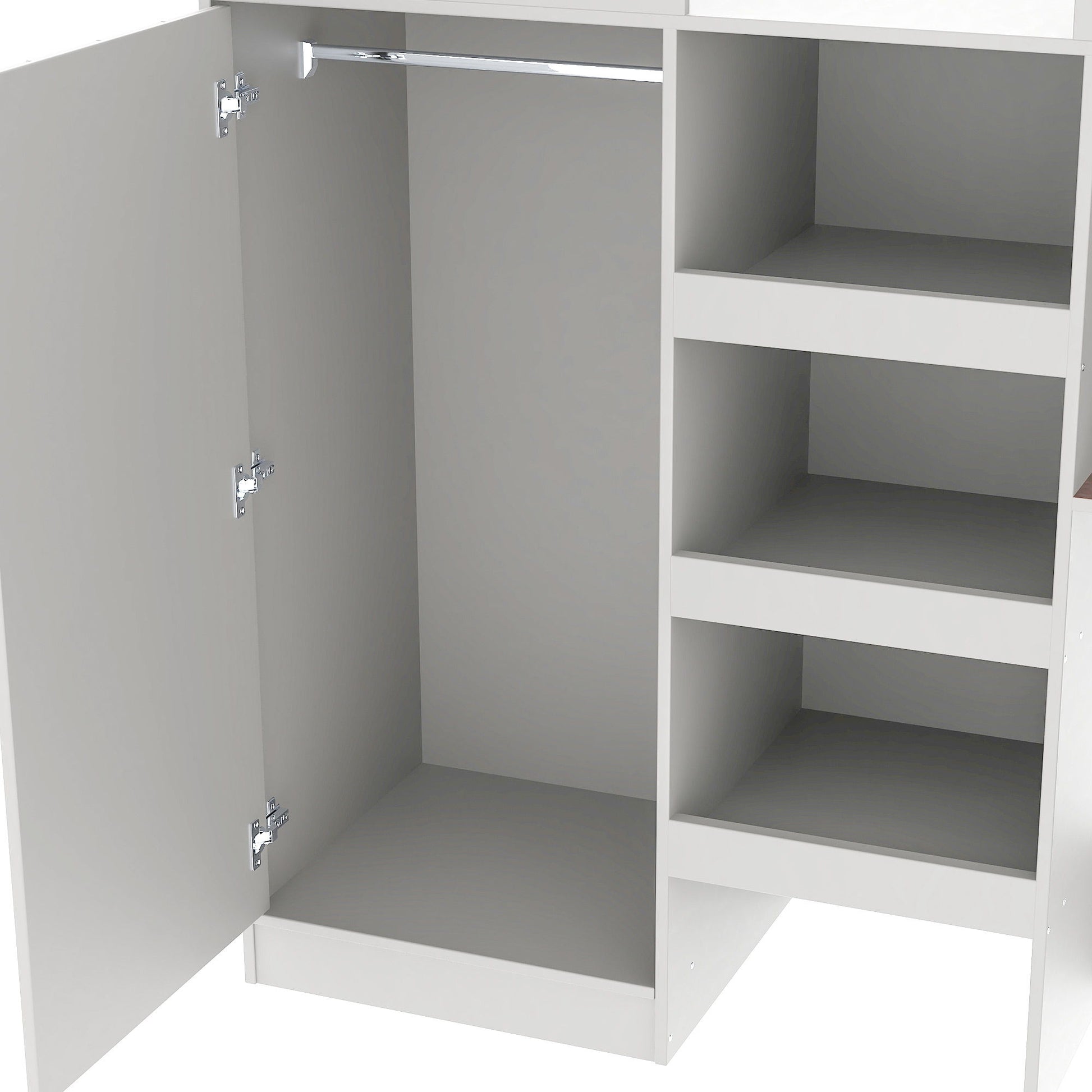 Loft Bed With Built In Wardrobe, Desk, Shelves, And Drawers - The Sleep Loft - Online Mattress Showroom NYC