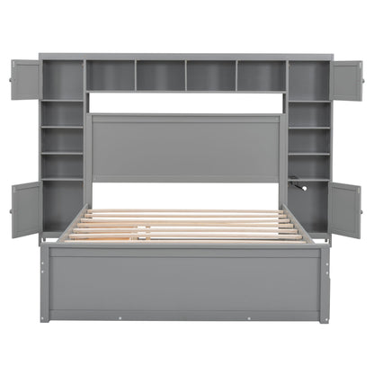 Bed With All In One Cabinet, Shelf And Sockets, Twin Long Trundle - The Sleep Loft - Online Mattress Showroom NYC