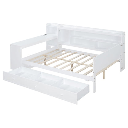 Daybed With 3 Drawers USB Ports And Desk - The Sleep Loft - Online Mattress Showroom NYC