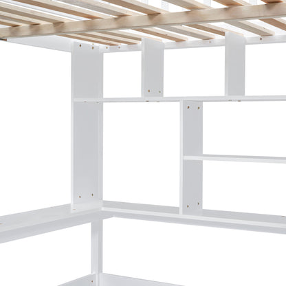 Loft Bed With Bookshelf, Drawers, Desk, And Wardrobe - The Sleep Loft - Online Mattress Showroom NYC
