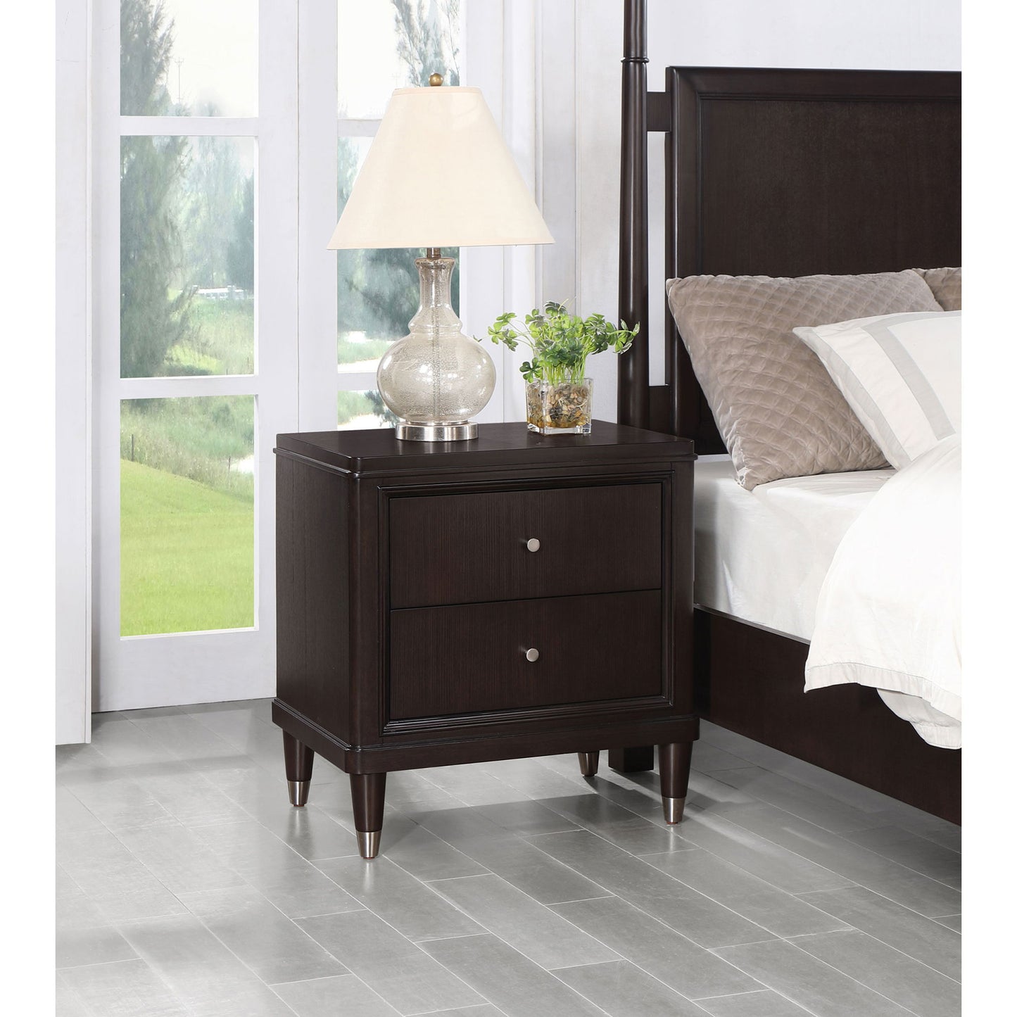 Niguel - 2 Drawer Nightstand With Felt Lined Top Drawer - Brown - The Sleep Loft - Online Mattress Showroom NYC