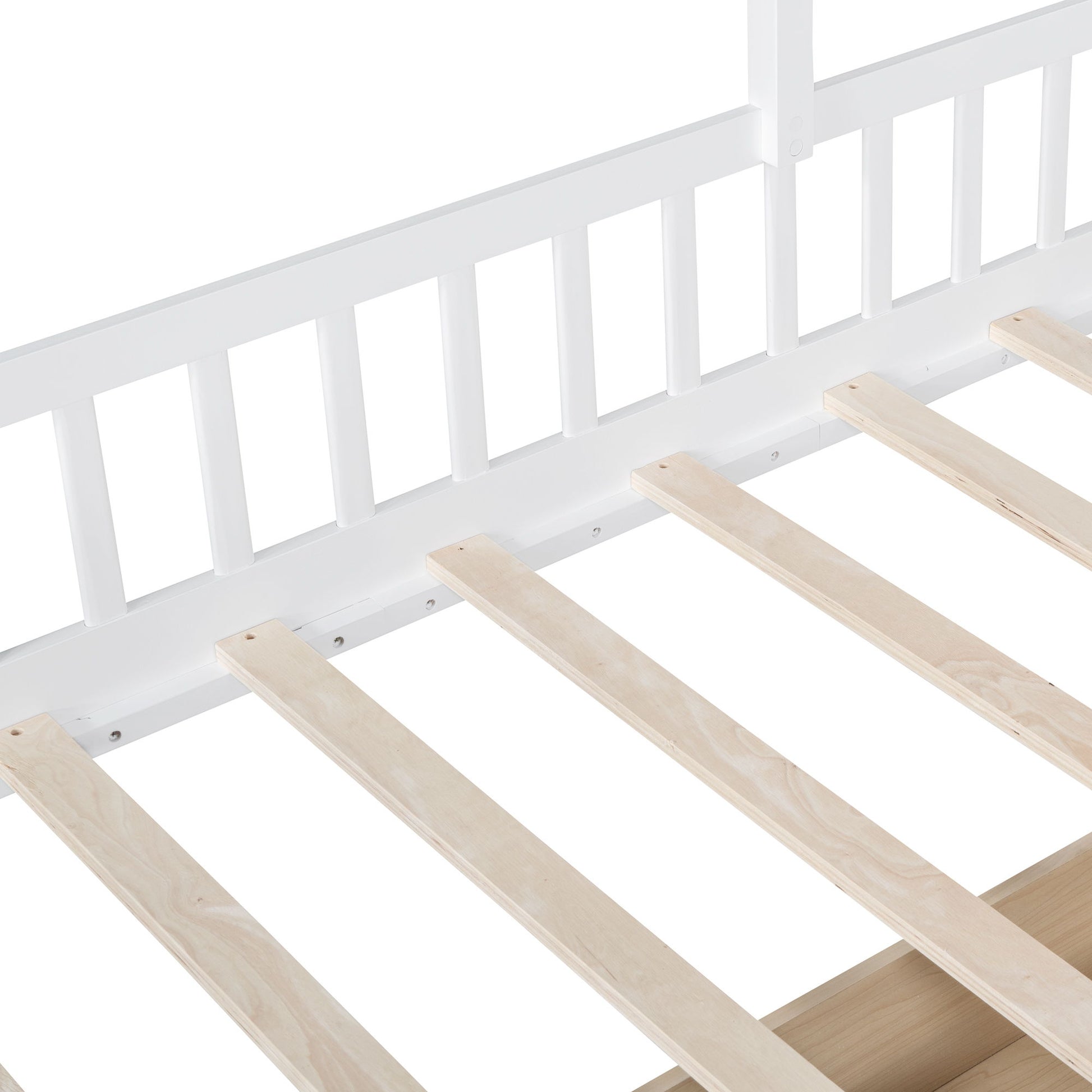 House Bed With Sofa, Kids Platform Bed With 2 Drawers And Storage Shelf - The Sleep Loft - Online Mattress Showroom NYC