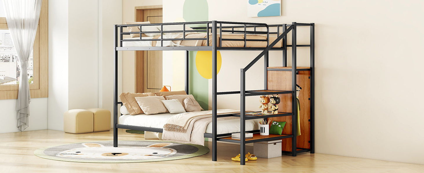 Bunk Bed With Lateral Storage Ladder And Wardrobe - The Sleep Loft - Online Mattress Showroom NYC