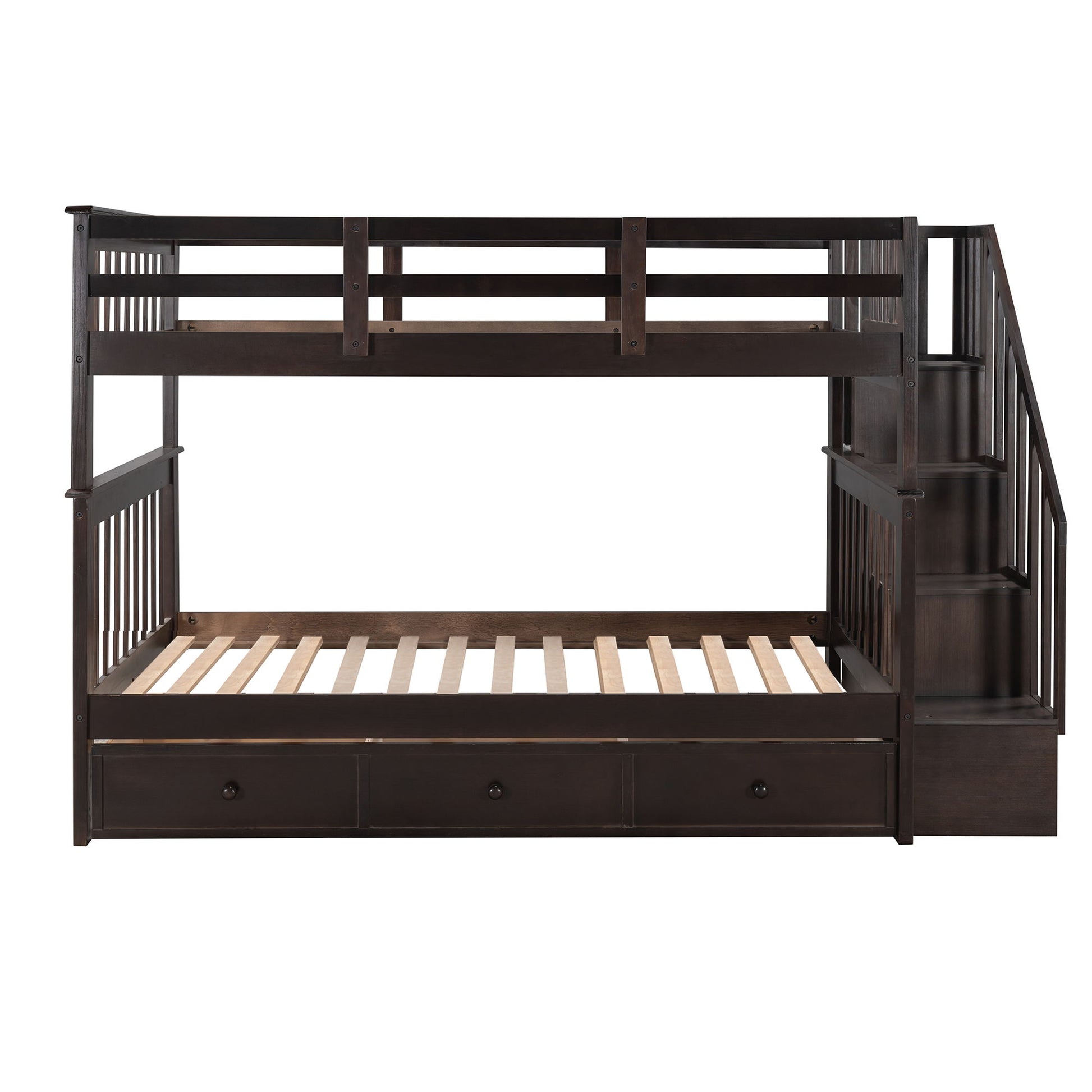 Stairway Bunk Bed With Storage And Guard Rail For Bedroom - The Sleep Loft - Online Mattress Showroom NYC