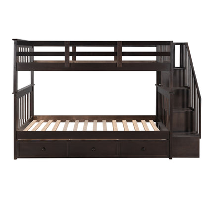 Stairway Bunk Bed With Storage And Guard Rail For Bedroom - The Sleep Loft - Online Mattress Showroom NYC