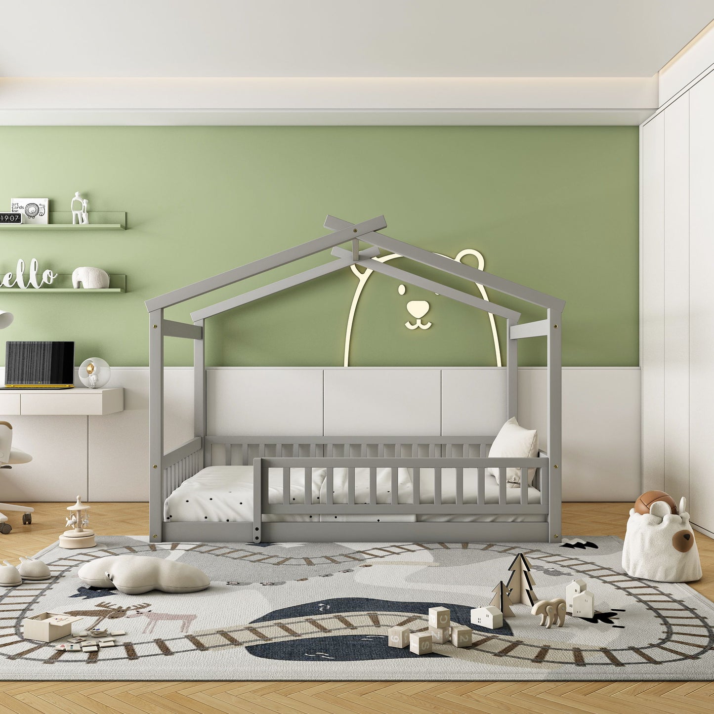 Bed House Bed Frame With Fence - The Sleep Loft - Online Mattress Showroom NYC