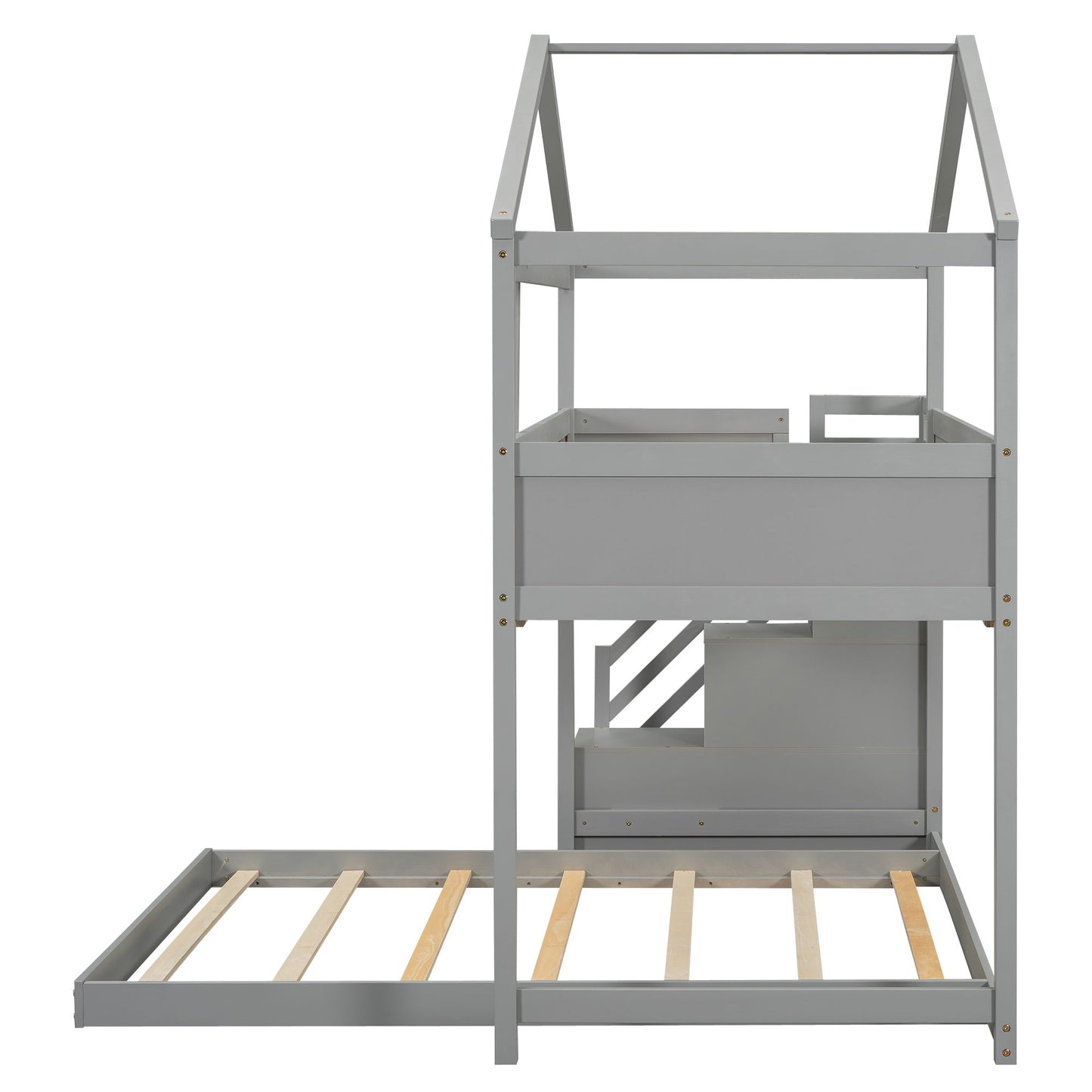 House Style Bunk Bed With Storage Staircase And board - The Sleep Loft - Online Mattress Showroom NYC