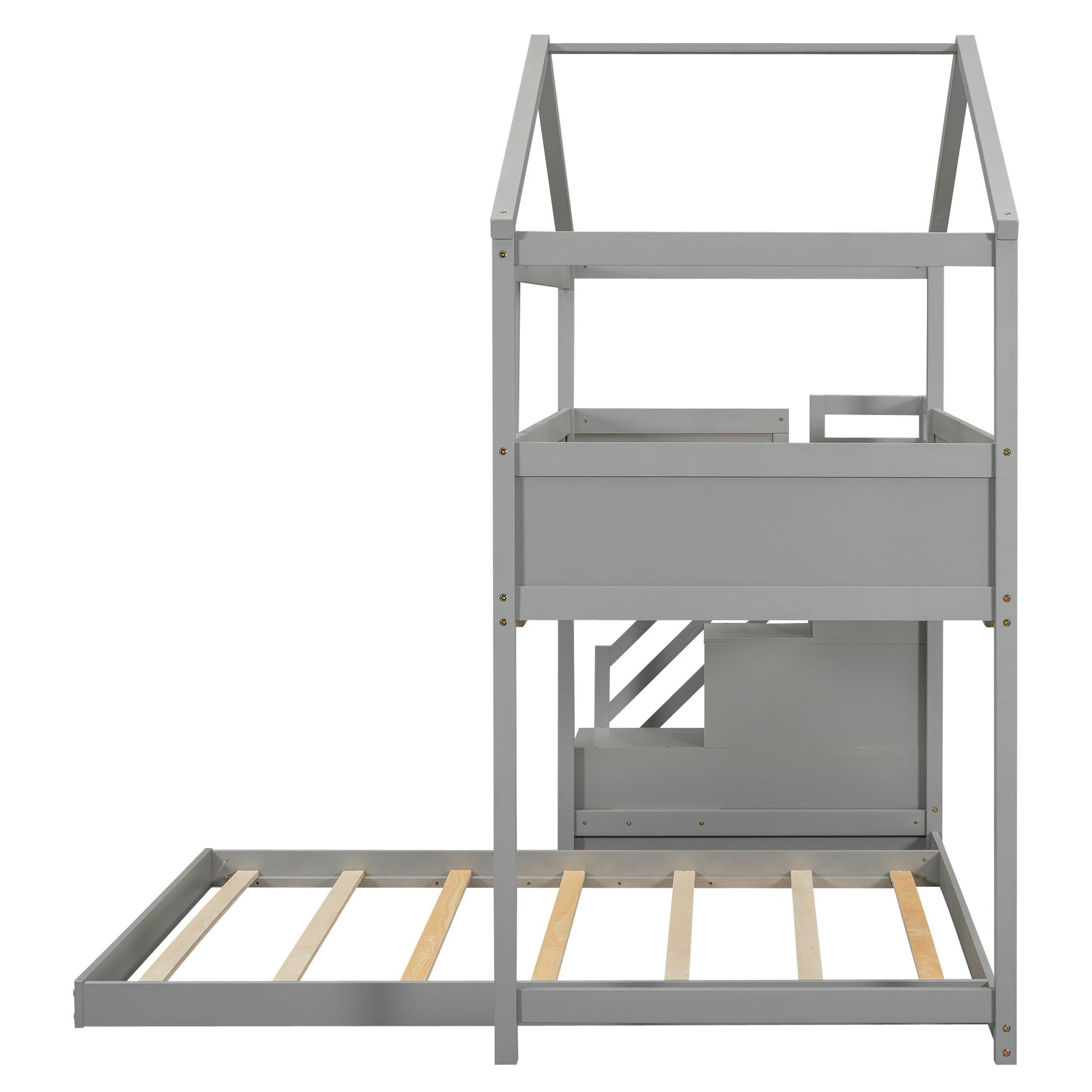 House Style Bunk Bed With Storage Staircase And board - The Sleep Loft - Online Mattress Showroom NYC
