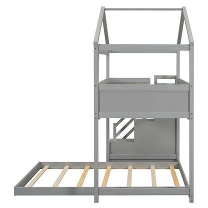 House Style Bunk Bed With Storage Staircase And board - The Sleep Loft - Online Mattress Showroom NYC