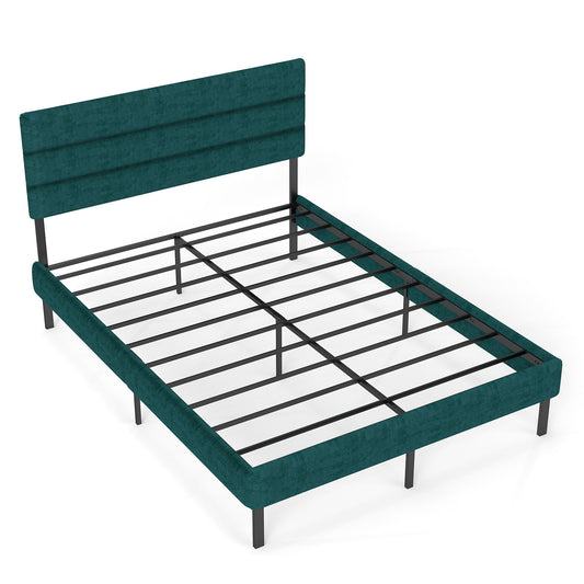 Upholstered Platform Bed Frame With Headboard, No Box Spring Needed, Underbed Storage - The Sleep Loft - Online Mattress Showroom NYC