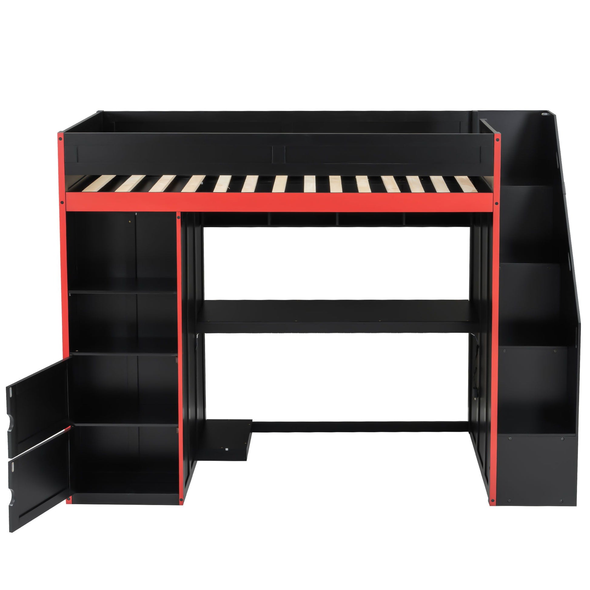 Gaming Loft Bed With Desk And Storage, LED Lights - The Sleep Loft - Online Mattress Showroom NYC
