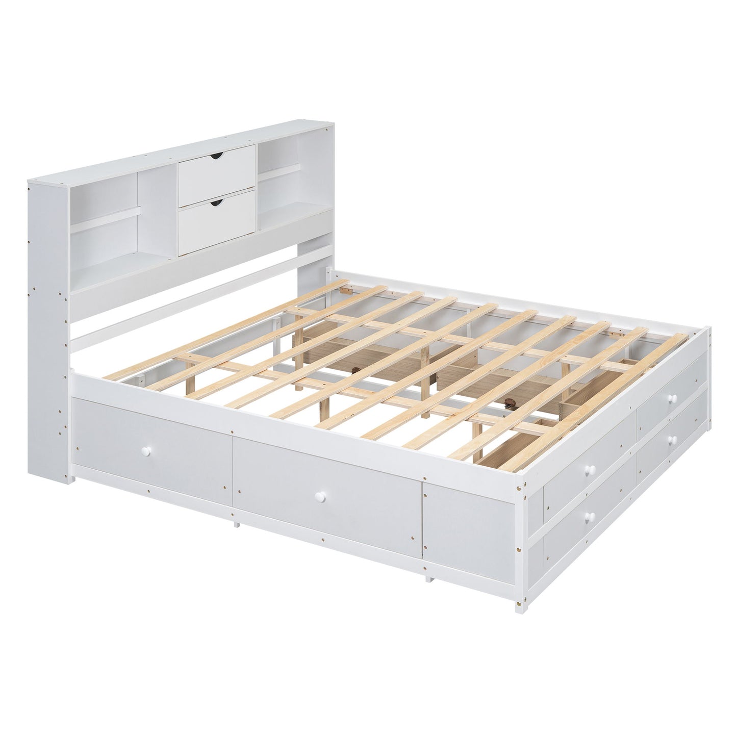 Platform Bed With Storage Headboard And 8 Drawers - The Sleep Loft - Online Mattress Showroom NYC