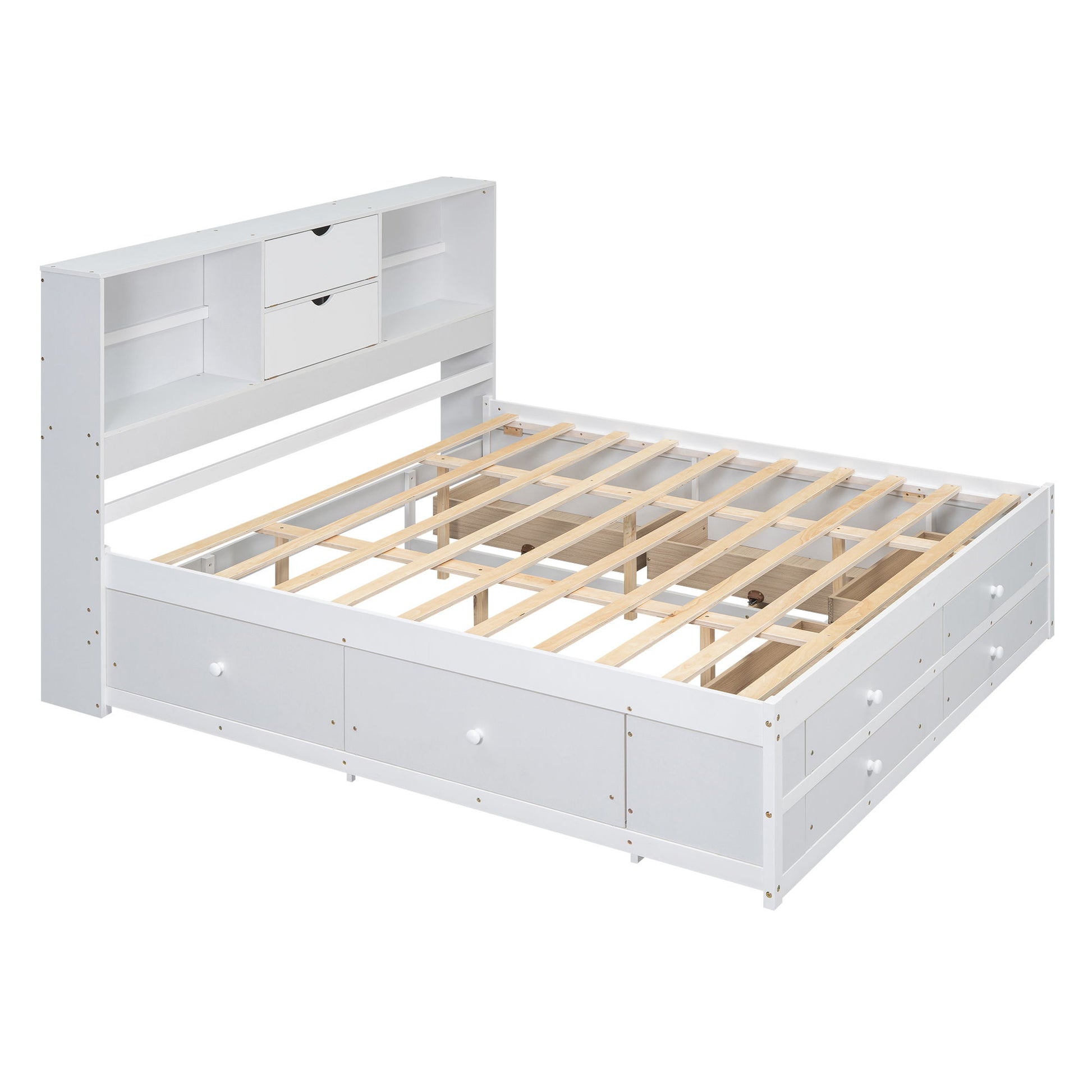 Platform Bed With Storage Headboard And 8 Drawers - The Sleep Loft - Online Mattress Showroom NYC