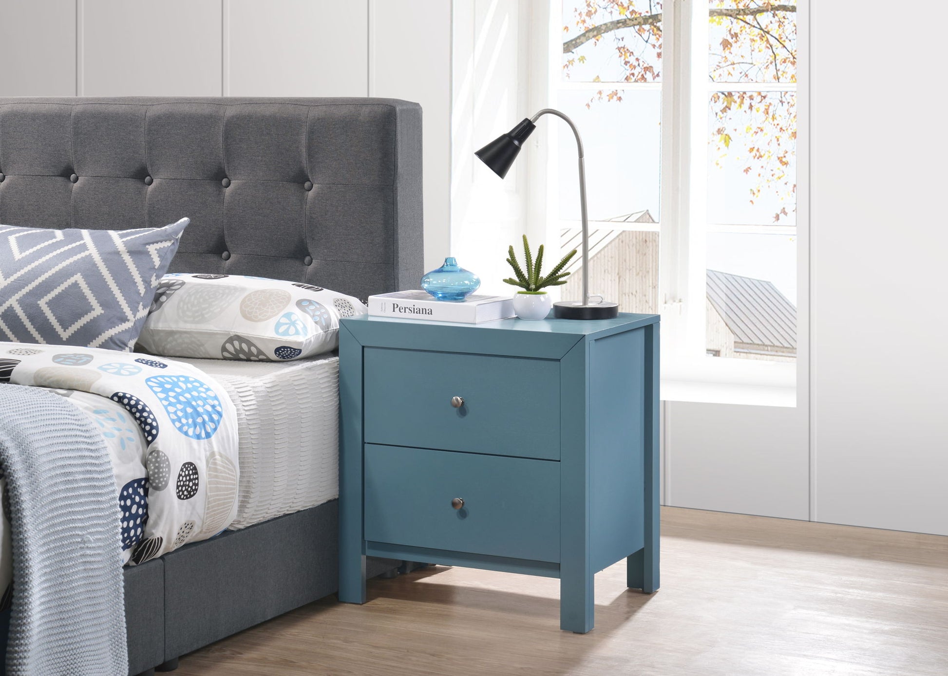 Charming Nightstand With Drawers - The Sleep Loft - Online Mattress Showroom NYC