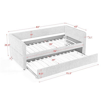 Upholstered Daybed With Pop Up Trundle - The Sleep Loft - Online Mattress Showroom NYC