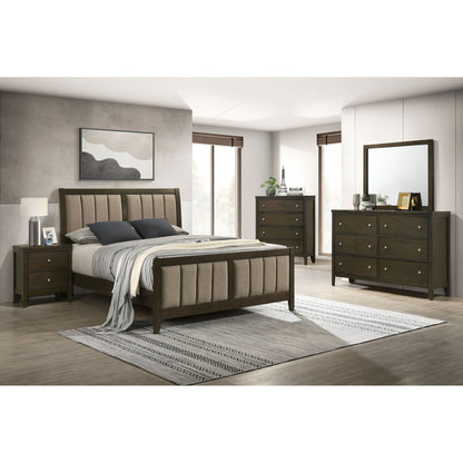 Clement - Upholstered Eastern King Bed - Dark Brown - The Sleep Loft - Online Mattress Showroom NYC
