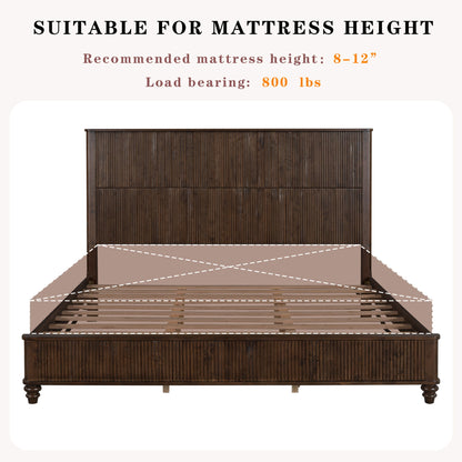 Platform Bed Frame With Tall Headboard