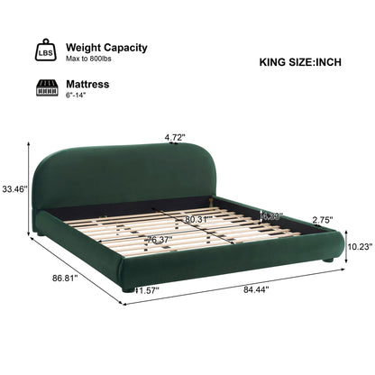 Upholstered Simple Modern Bedroom Bed With Curved Headboard - The Sleep Loft - Online Mattress Showroom NYC