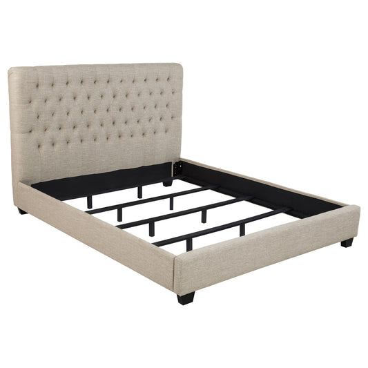 Chloe Upholstered California King Panel Bed Oatmeal - The Sleep Loft - Online Mattress Showroom NYC