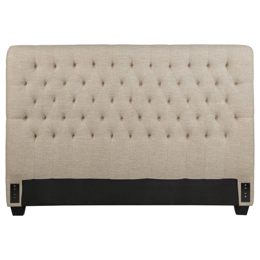Chloe Upholstered Queen Panel Headboard Oatmeal - The Sleep Loft - Online Mattress Showroom NYC